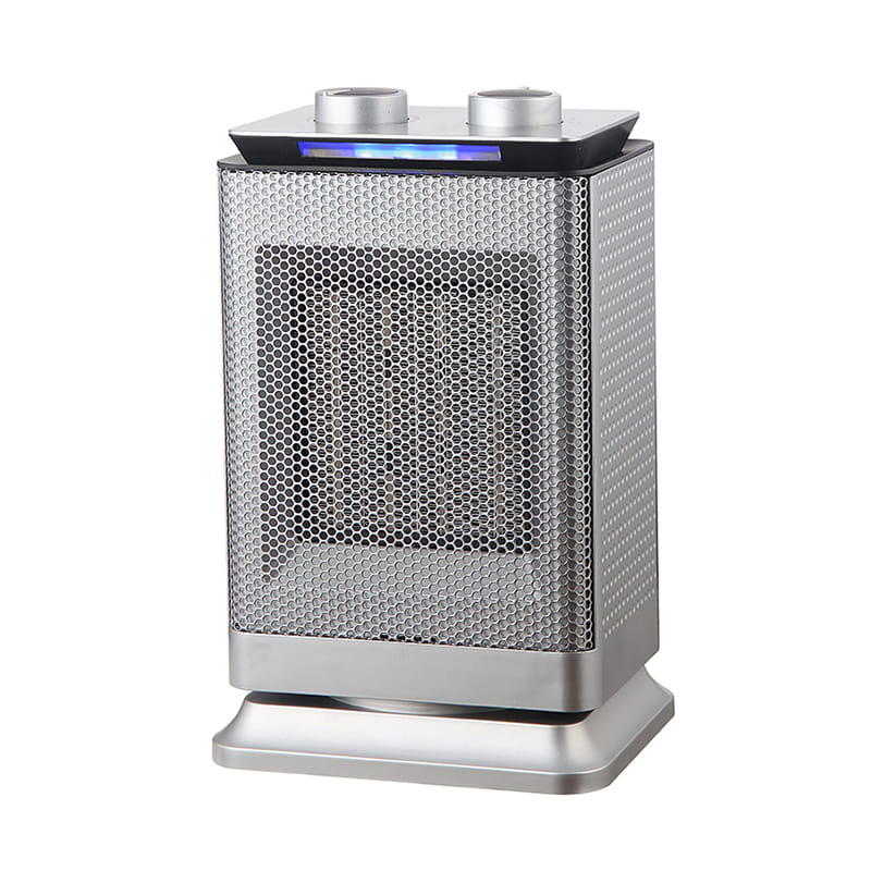 Téitheoir ceirmeach spáis ascalach 1500W le solas LED 